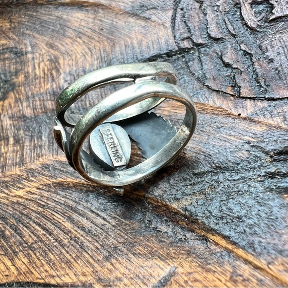 Queen Conch Wide Band Ring | 925 Sterling Silver | Leaf Detail | 7.75 - Picture 4 of 10